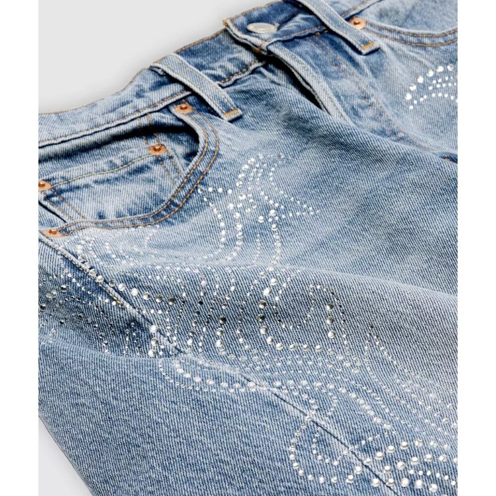 Beyoncé X Levi's 501 Curve Women's 26x32 Jeans Western Crystal - Picture 7 of 7